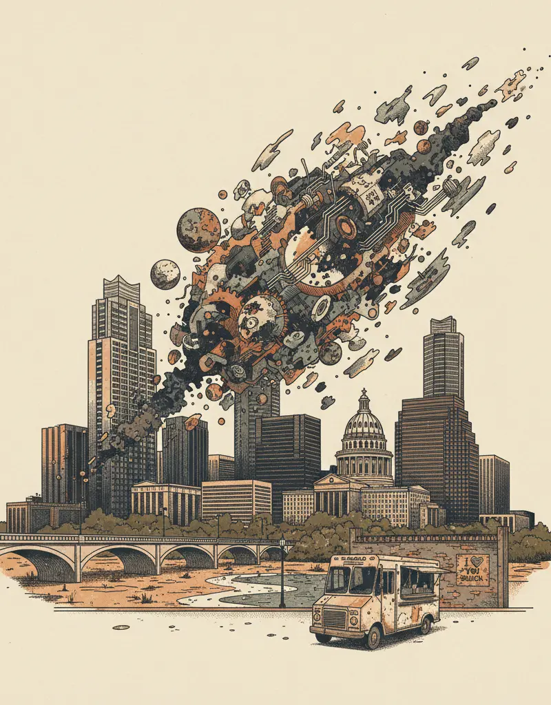 Editorial illustration: 2026: THE YEAR THE UNIVERSE OFFICIALLY RUNS OUT OF IDEAS