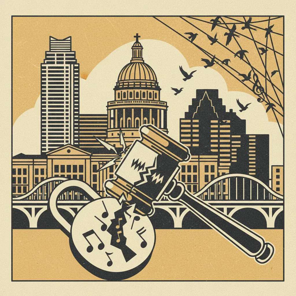 Editorial illustration: THE SOUND OF FREEDOM IS NOW A MISDEMEANOR