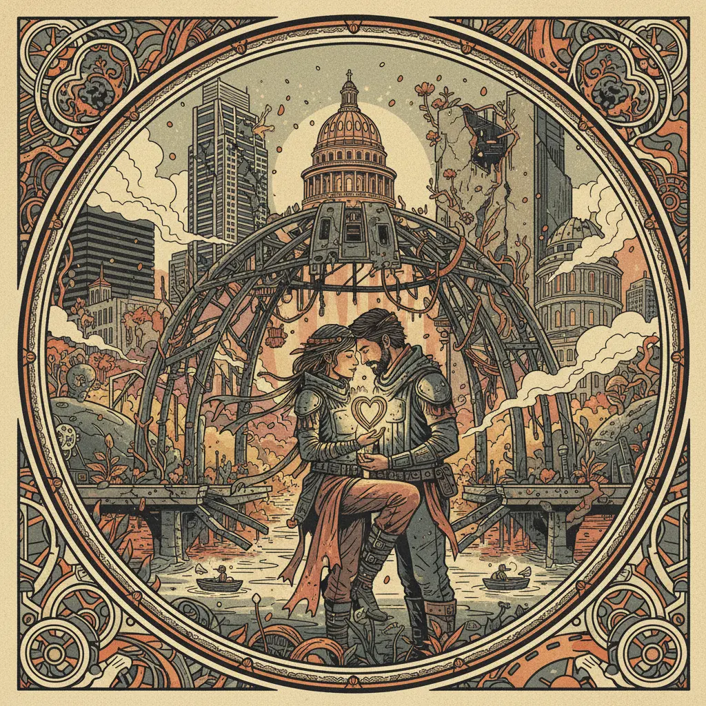 Editorial illustration: LOVE IN THE AGE OF APOCALYPSE: A TEMPLE TALE