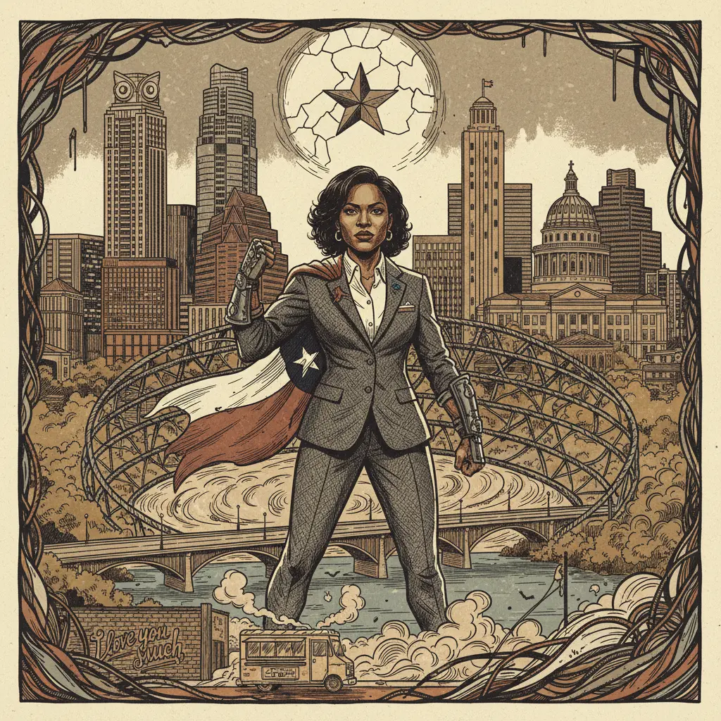 Editorial illustration: JASMINE CROCKETT ENTERS THE THUNDERDOME: FIGHTING FOR A SENATE SEAT IN TEXAS