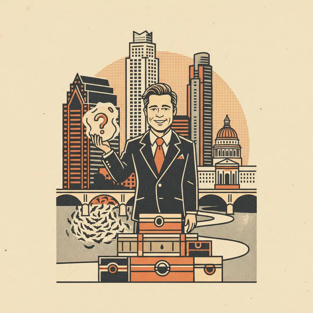 Editorial illustration: BRAD PITT IS SELLING SOMETHING ELSE NOW