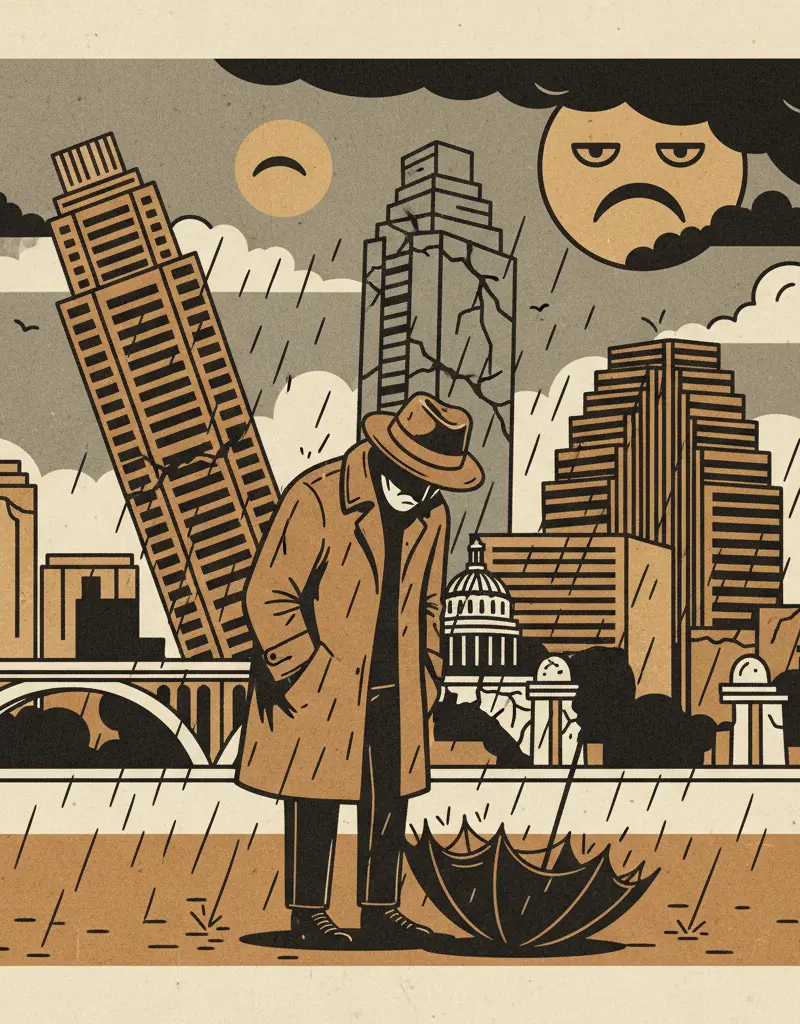 Editorial illustration: THE ONLY CONSTANT IS DISAPPOINTMENT