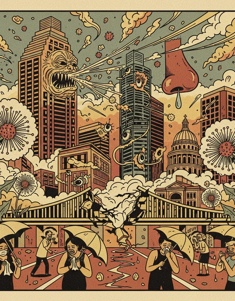 Editorial illustration: THE APOCALYPSE IS NOW ALLERGIC