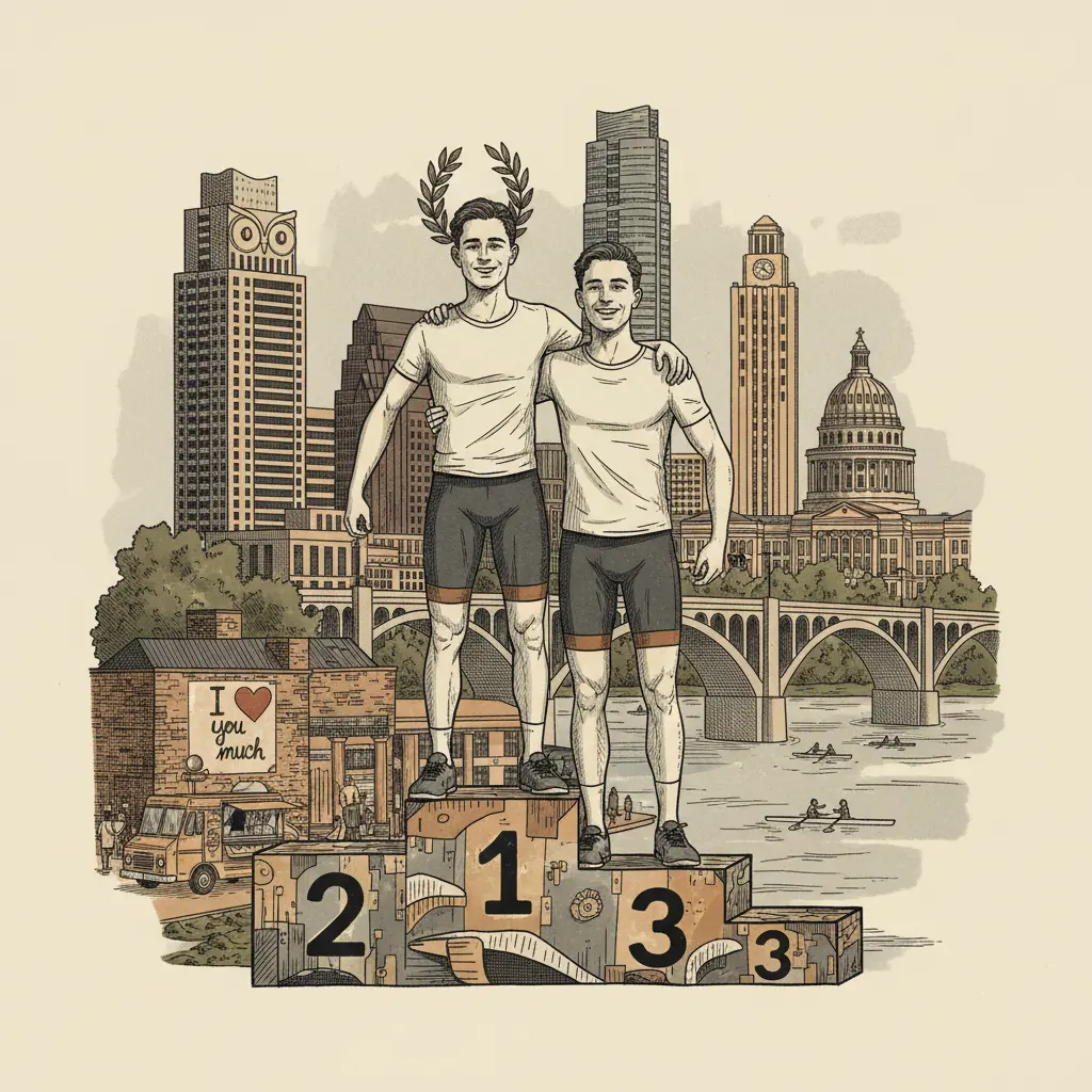 Editorial illustration: DUTCH BROTHERS WIN OLYMPIC PODIUM, PROVING FAMILY DRAMA IS UNIVERSAL