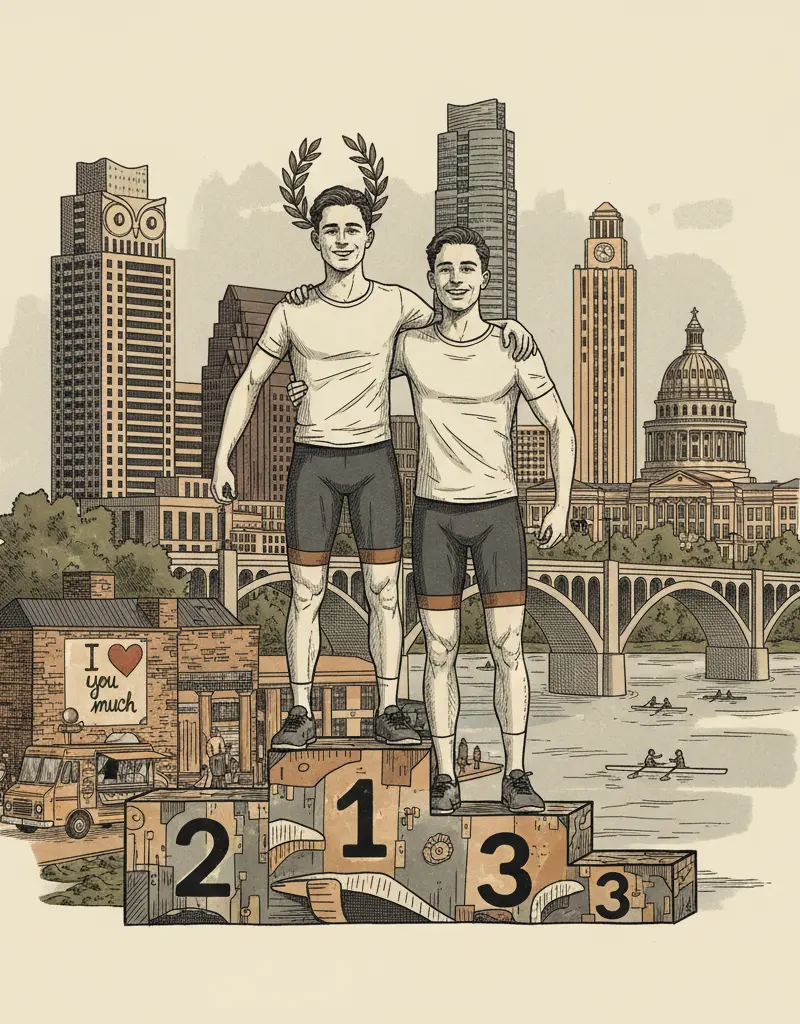 Editorial illustration: DUTCH BROTHERS WIN OLYMPIC PODIUM, PROVING FAMILY DRAMA IS UNIVERSAL