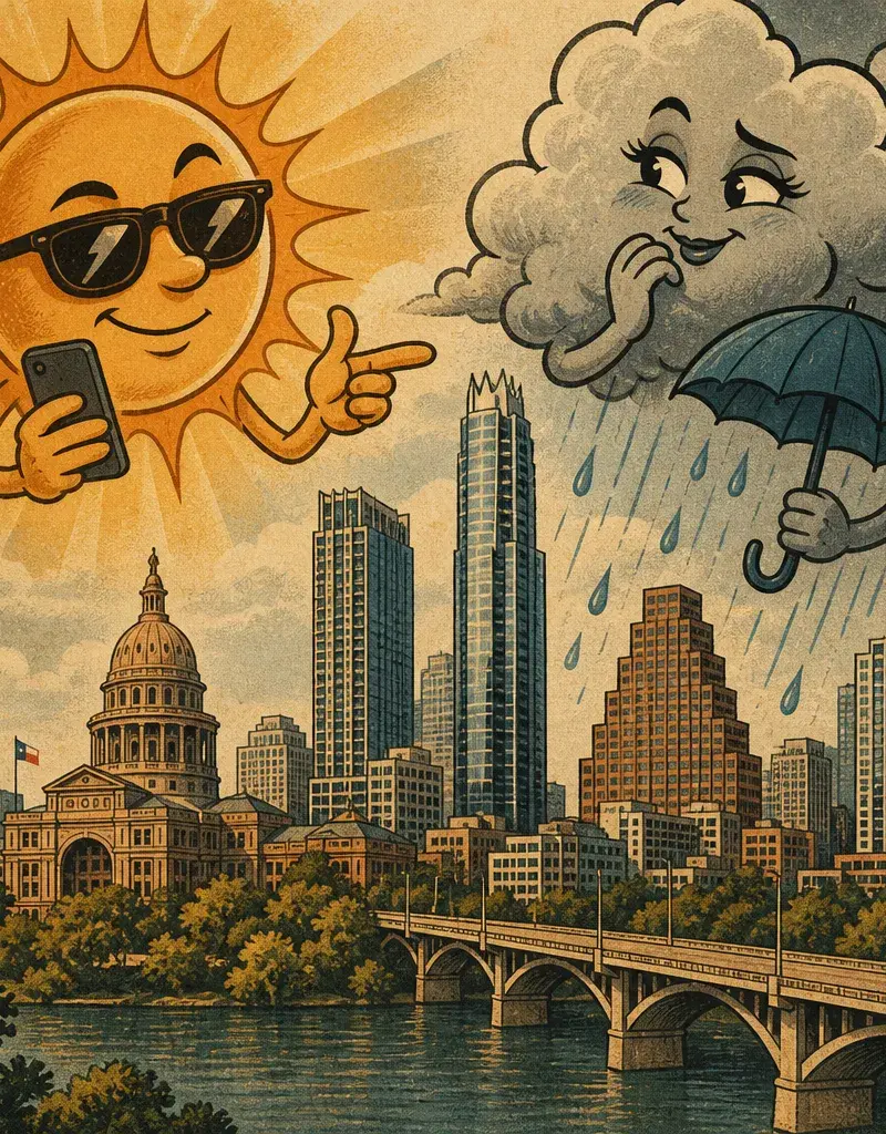 RAIN FLIRTS, HEAT KEEPS TEXTING: SHOWERS POSSIBLE EAST OF I-35 THIS EVENING