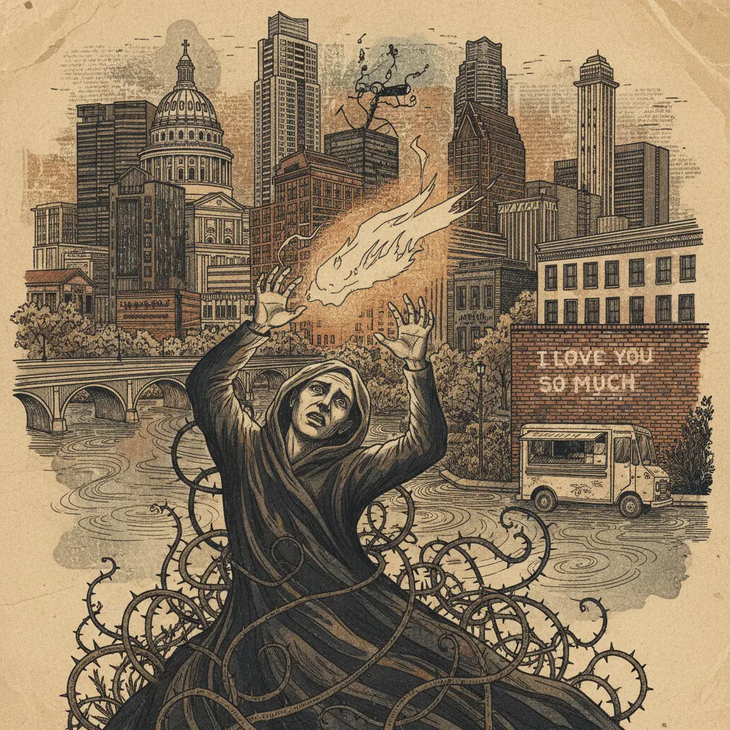 Editorial illustration: HOPE SPRINGS ETERNAL (AND TERRIFYING) AS SEARCH FOR NANCY GUTHRIE CONTINUES