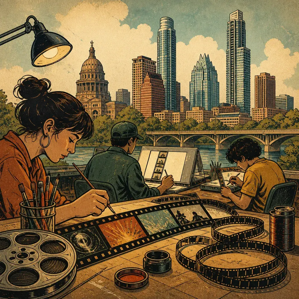 Editorial illustration: FILM STRIP CLUB AT HOWSON LIBRARY: DRAW, PAINT AND SCRATCH 16MM FILM FOR FREE