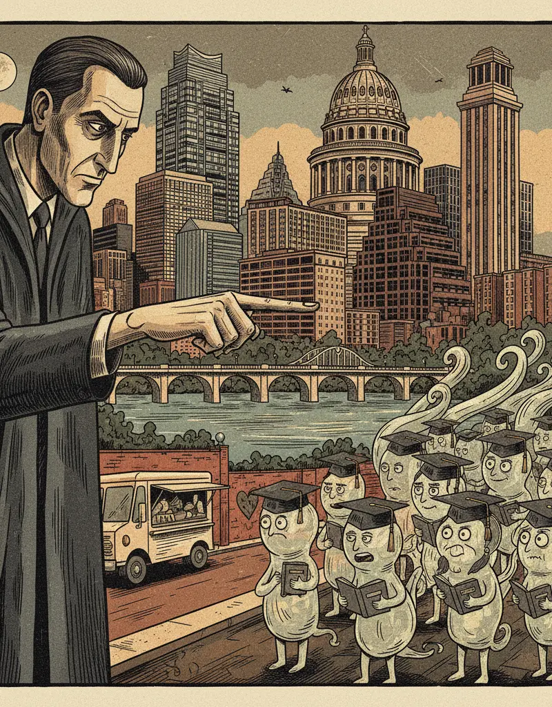 Editorial illustration: TEXAS ATTORNEY GENERAL TO INVESTIGATE SCHOOL DISTRICTS FOR HAVING FEELINGS