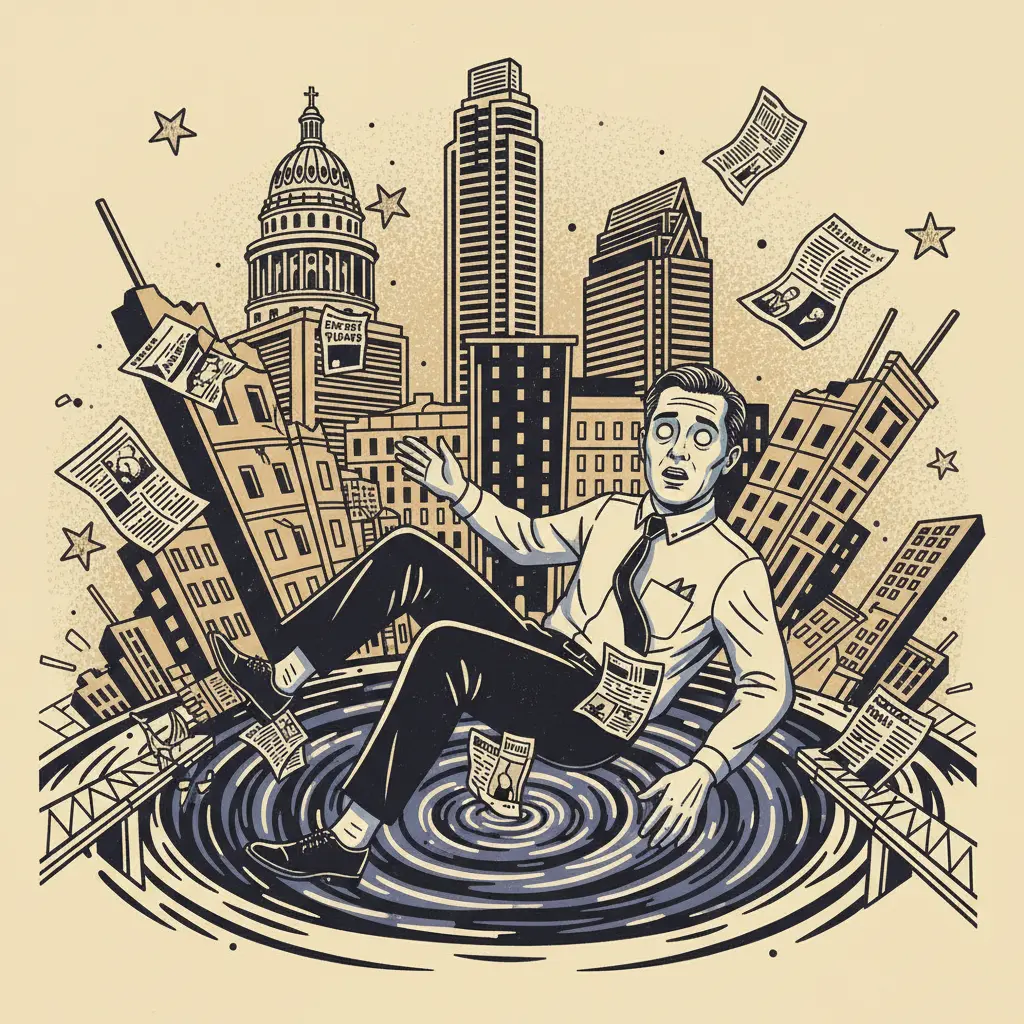 Editorial illustration: WHEN EVEN CELEBRITIES AREN'T SAFE FROM THE VOID