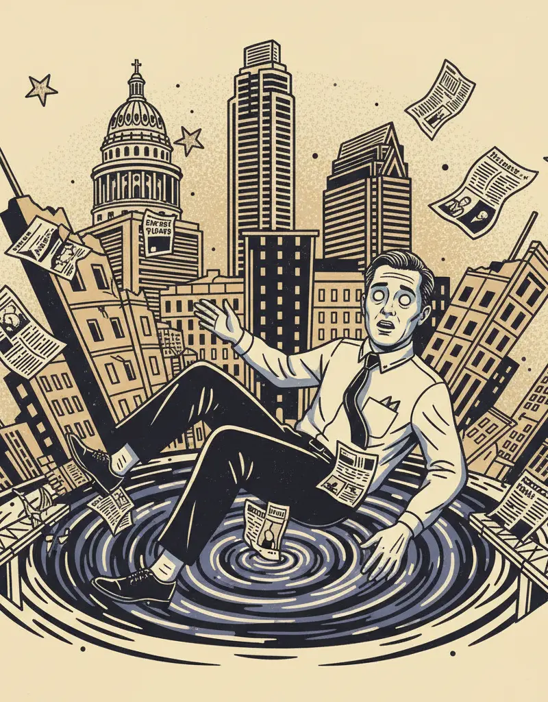 Editorial illustration: WHEN EVEN CELEBRITIES AREN'T SAFE FROM THE VOID