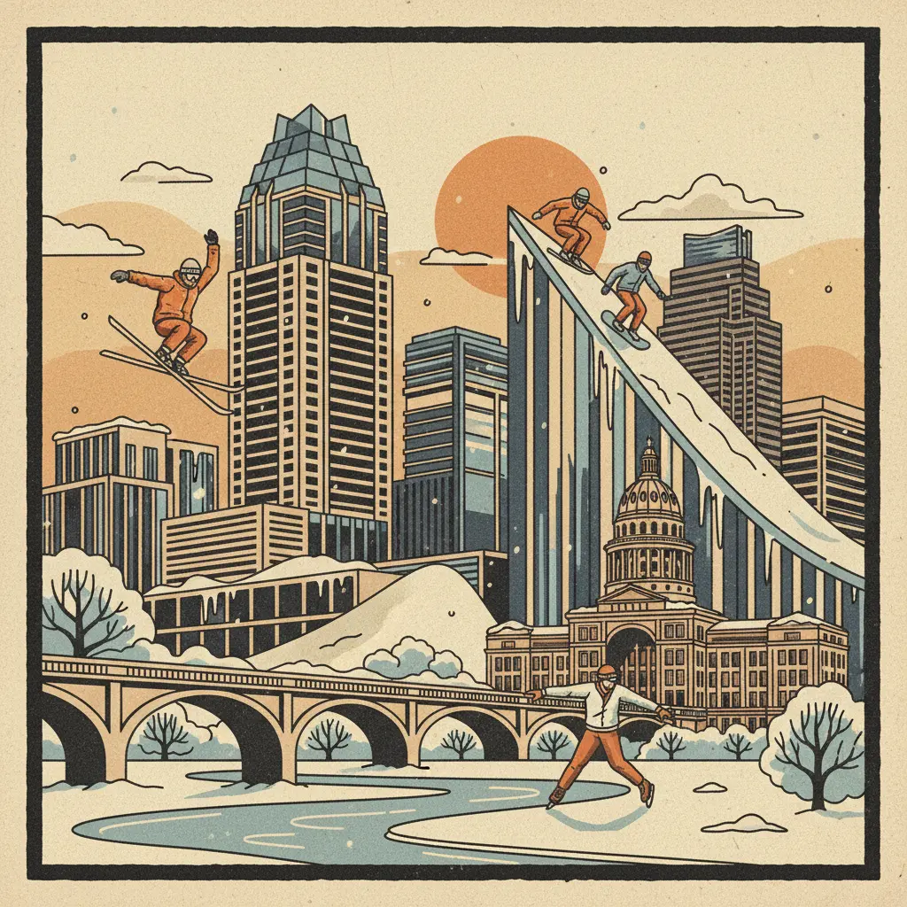 Editorial illustration: AMERICA REMEMBERS WINTER SPORTS EXIST