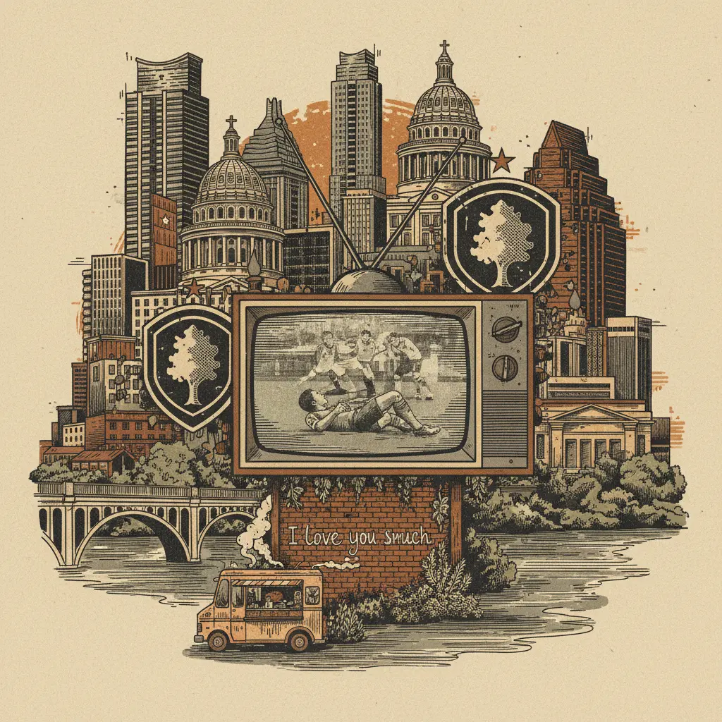 Editorial illustration: WATCH AUSTIN FC LOSE IN GLORIOUS STANDARD DEFINITION ON KBVO