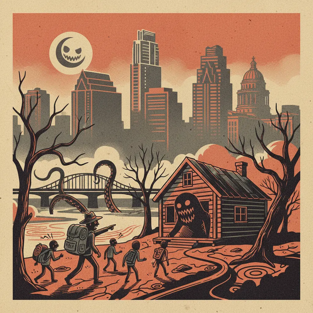 Editorial illustration: SUMMER CAMP HORROR STORY JUST DROPPED
