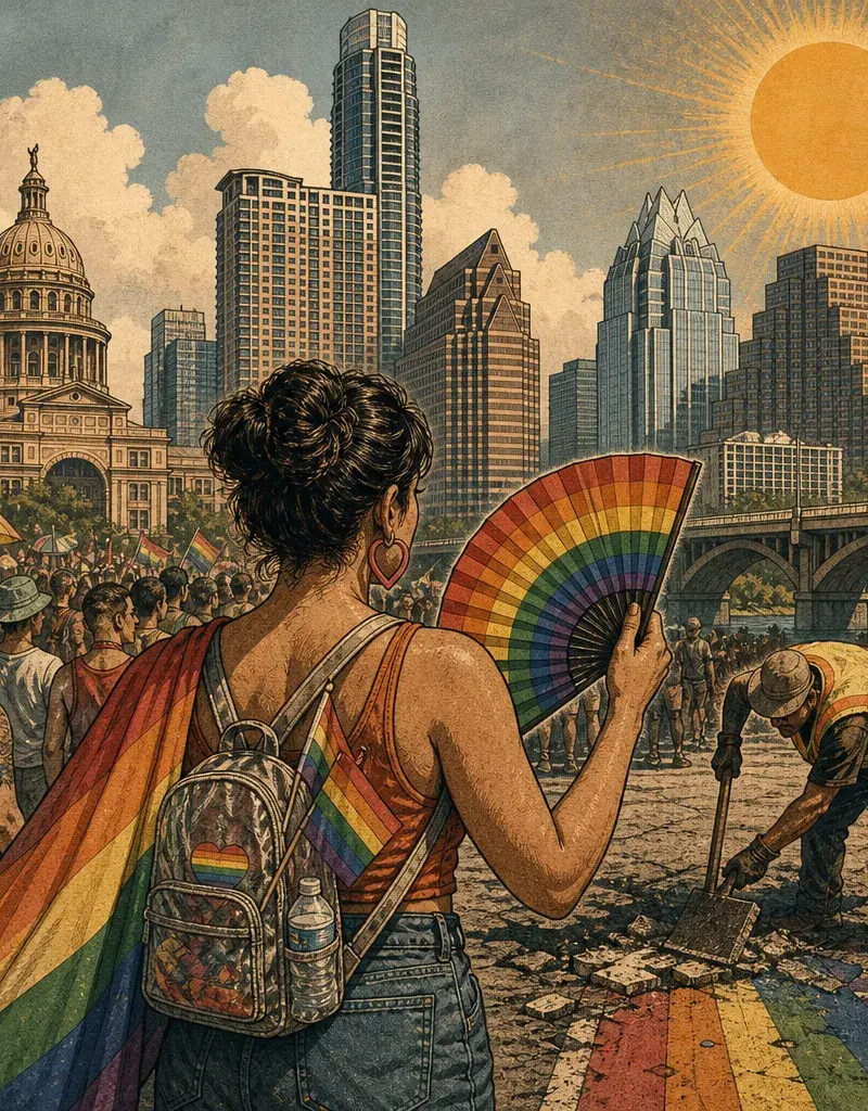 PRIDE, INC.: A CELEBRATION WITH A SERVICE CHARGE · AUSTIN PRIDE DRAWS THOUSANDS SATURDAY AMID RISING COSTS, BRUTAL HEAT, AND REMOVAL OF DOWNTOWN RAINBOW CROSSWALK