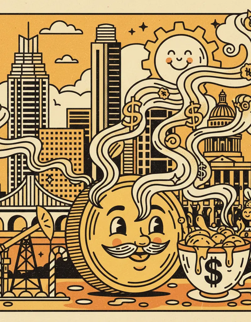 Editorial illustration: THE SWEET SMELL OF CAPITALISM