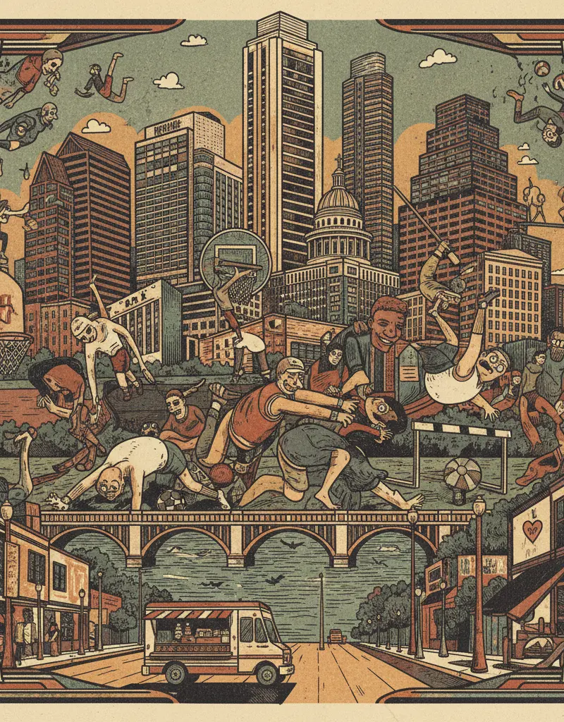 Editorial illustration: THE OLYMPICS: BECAUSE WE NEEDED ANOTHER REMINDER THAT WE'RE NOT GOOD AT SPORTS