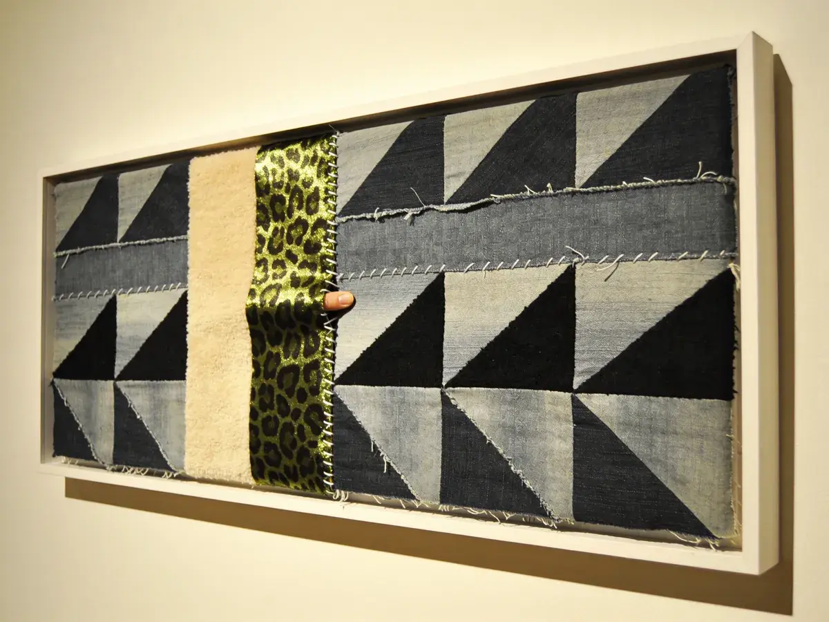 Editorial illustration: REGINA DURANTE JESTROW: FABRIC COLLAGES AT IVESTER CONTEMPORARY THROUGH OCT. 17