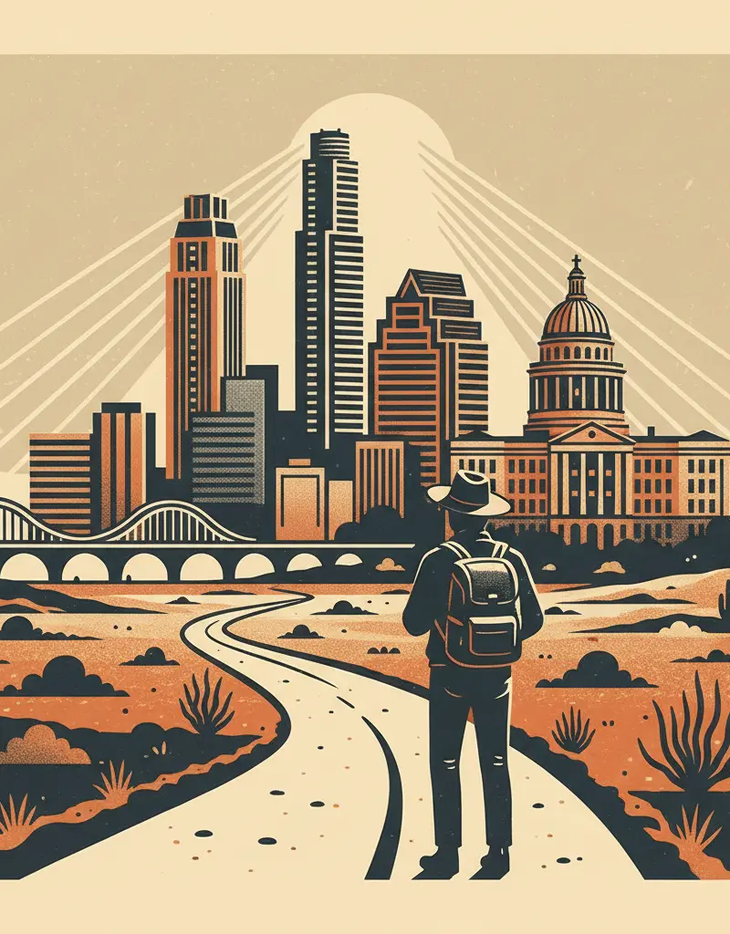 Editorial illustration: THE LONELIEST PLACES IN TEXAS (AND WHY YOU SHOULD GO)