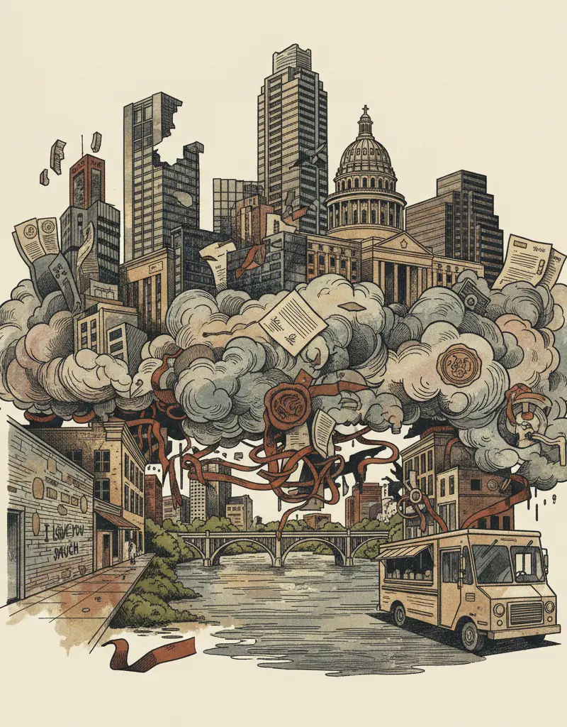 Editorial illustration: RESOURCES FOR VICTIMS AND FAMILIES AFTER DOWNTOWN AUSTIN SHOOTING