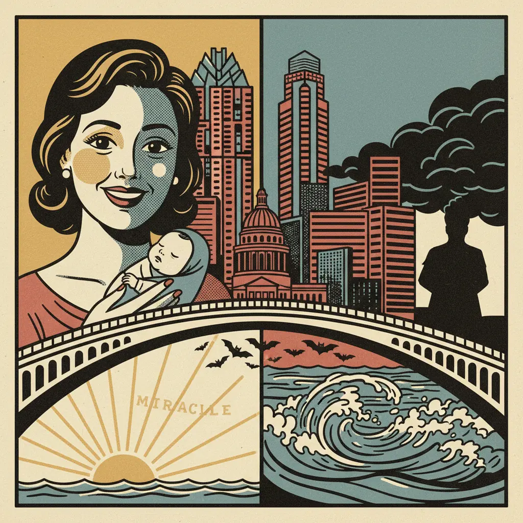 Editorial illustration: A MOTHER'S DAY MIRACLE...OR A NIGHTMARE CONTINUES?