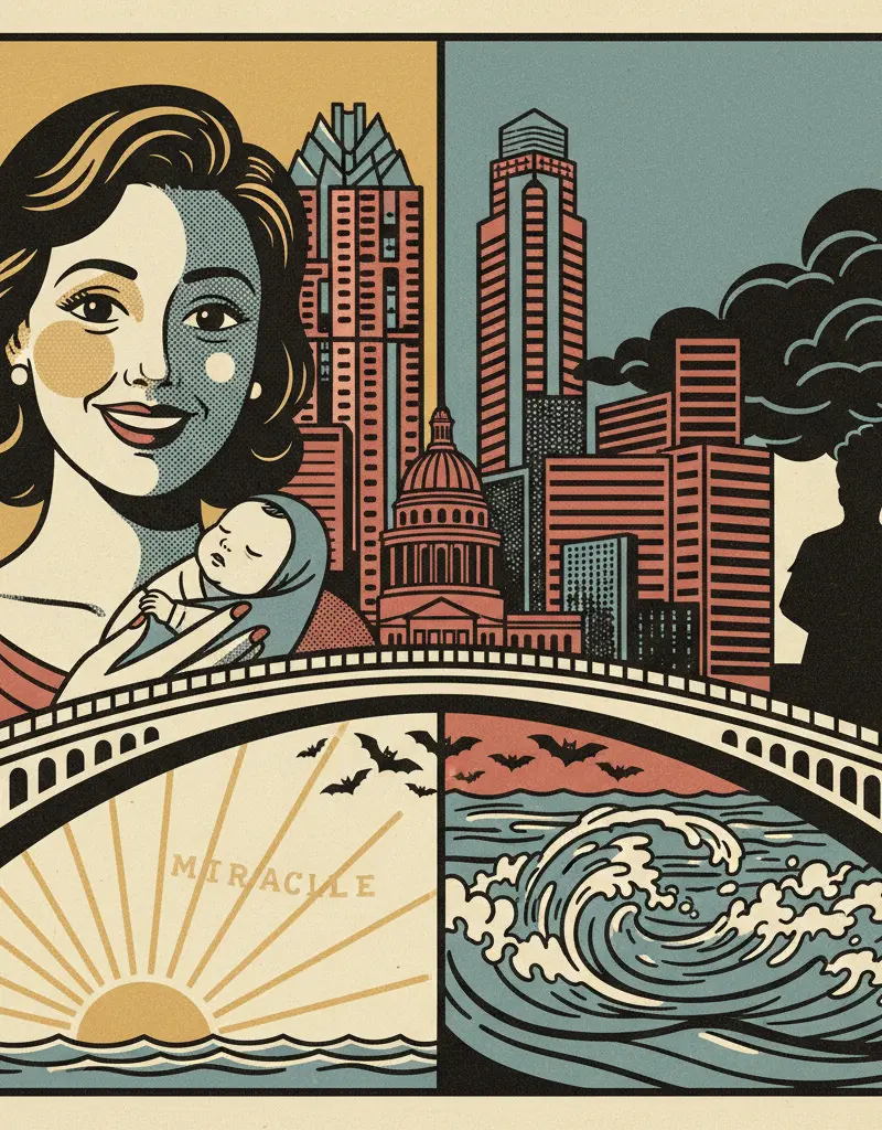 Editorial illustration: A MOTHER'S DAY MIRACLE...OR A NIGHTMARE CONTINUES?