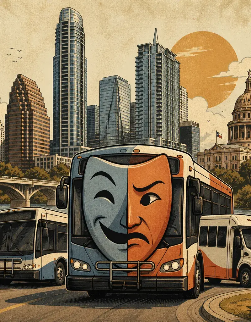 YOUR BUS ROUTE JUST GOT A NEW PERSONALITY CRISIS · CAPMETRO ADJUSTS TWO EAST AUSTIN ROUTES AND UT SHUTTLES STARTING SUNDAY