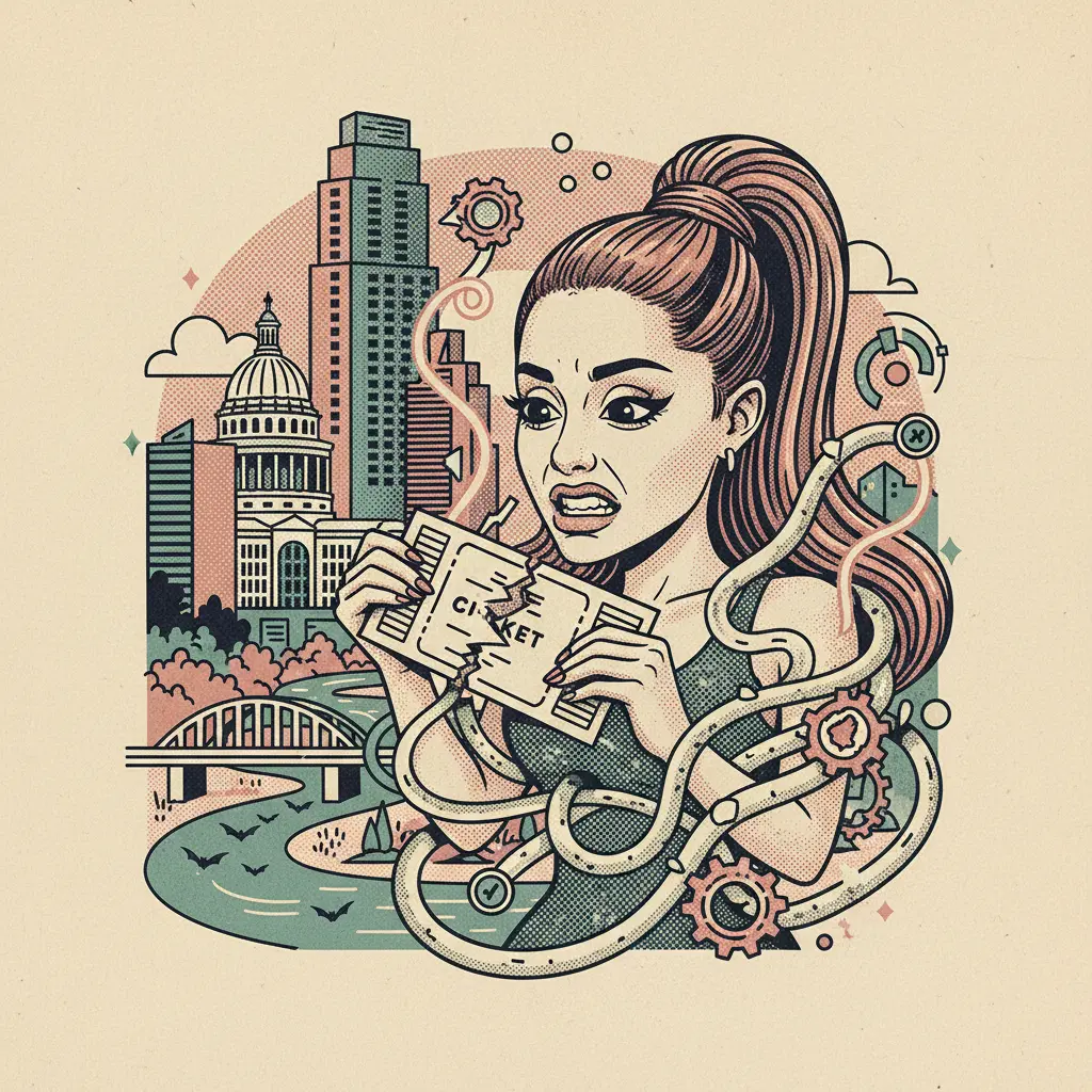 Editorial illustration: ARIANA GRANDE'S TICKET FIASCO: THANKS, ALGORITHMS