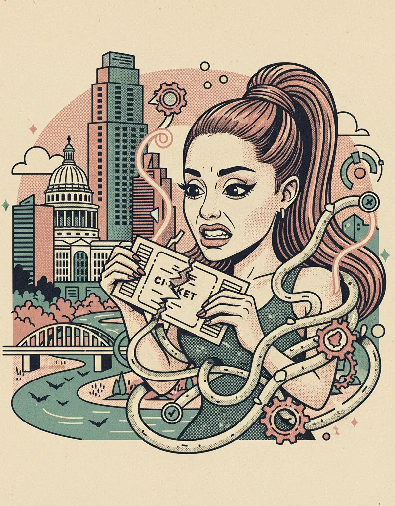 Editorial illustration: ARIANA GRANDE'S TICKET FIASCO: THANKS, ALGORITHMS