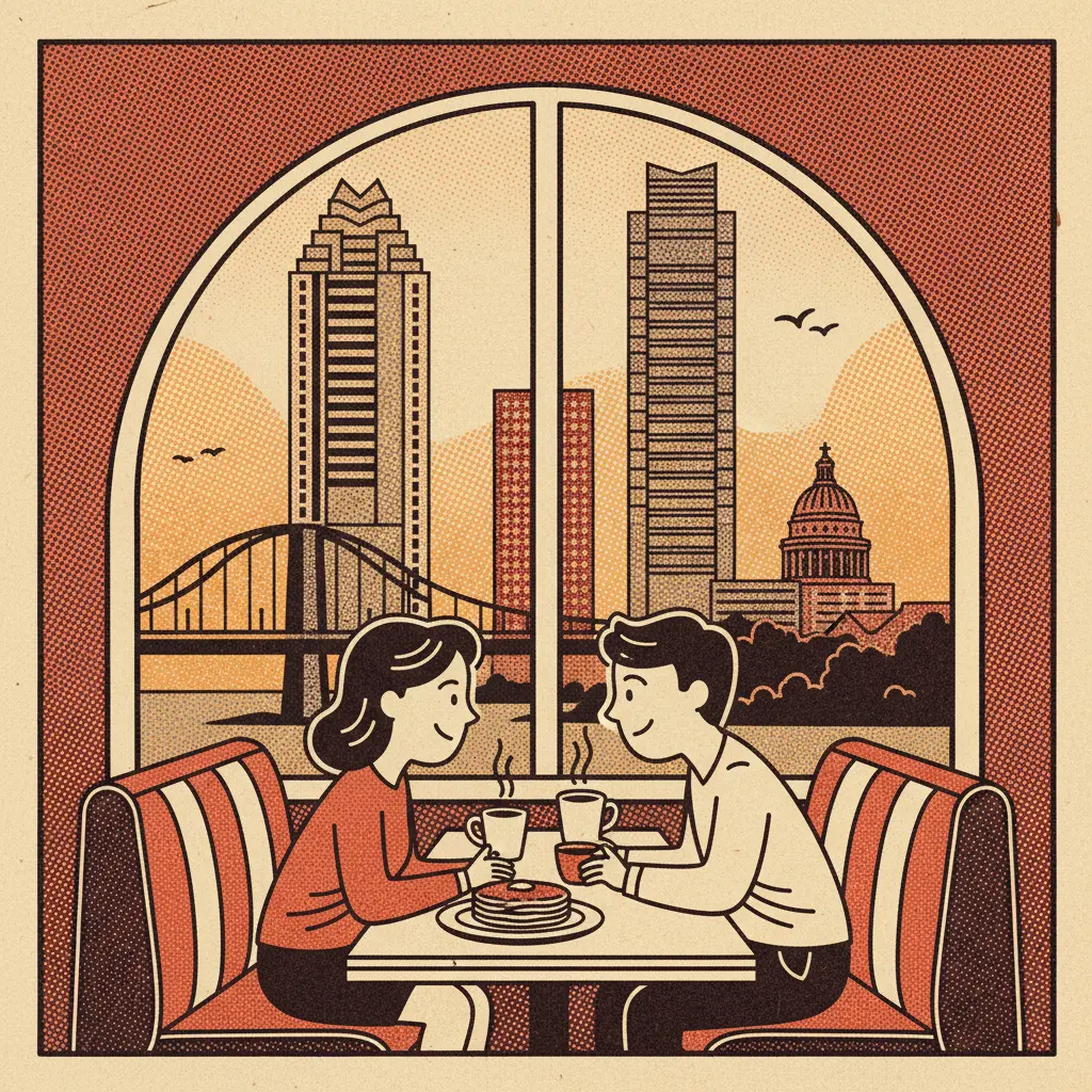 Editorial illustration: THE MOST ROMANTIC PLACE ON EARTH (IS A DENNY'S)