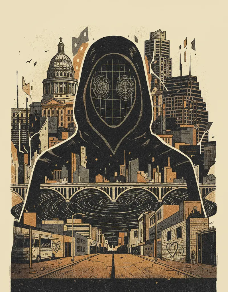 Editorial illustration: THE VOID STARES BACK: HOMICIDE INVESTIGATION IN NORTHEAST AUSTIN
