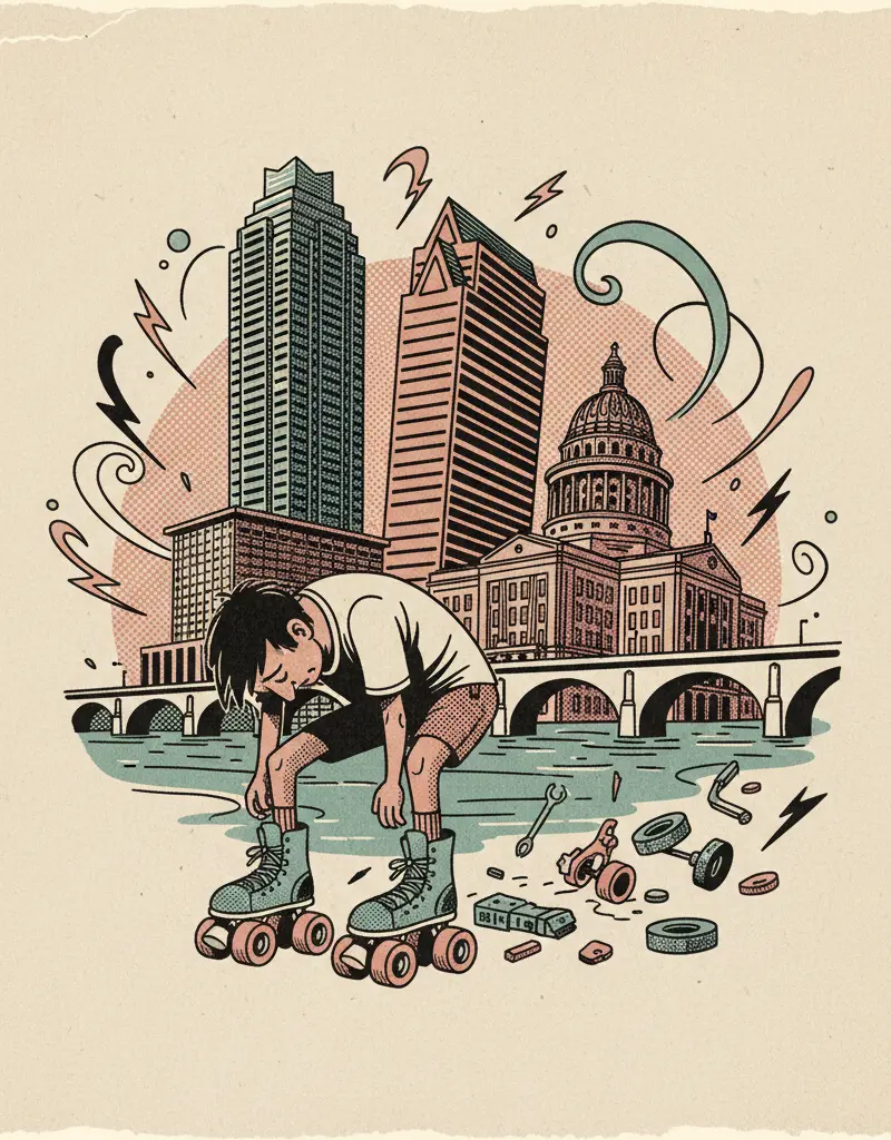 Editorial illustration: NAUMOV SKATES. WE ALL SUFFER.