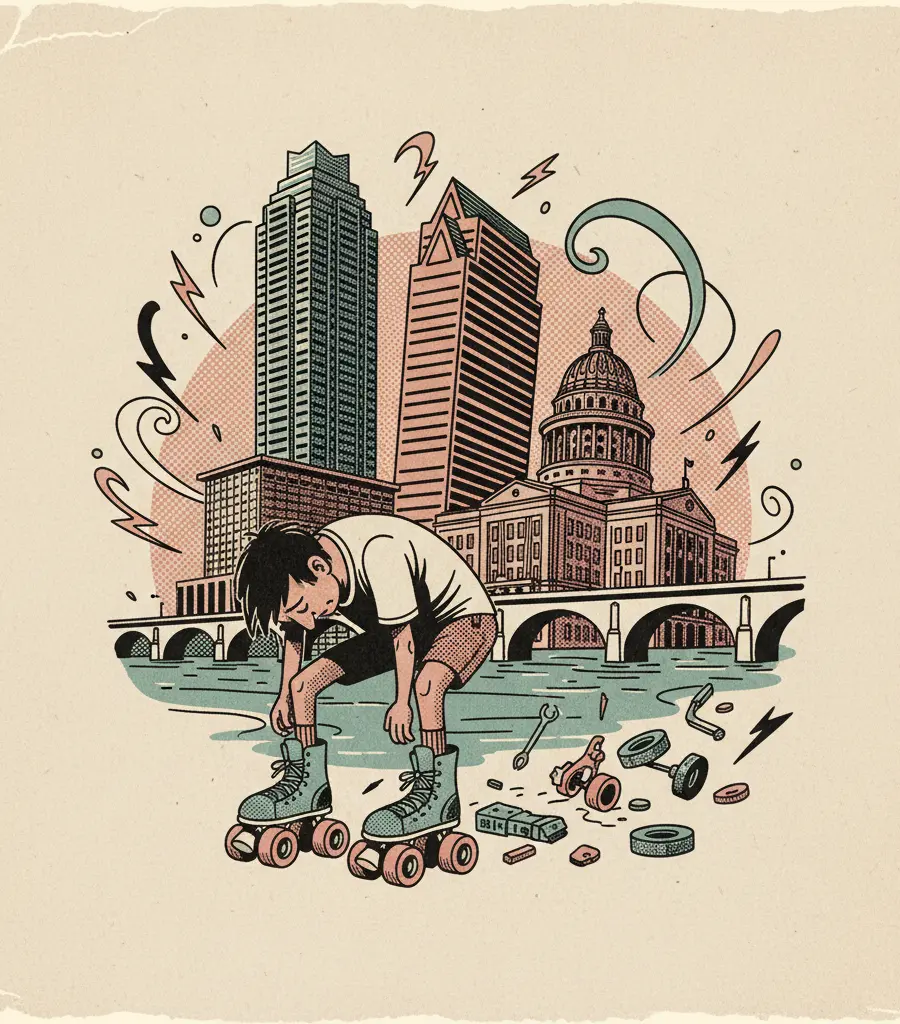 Editorial illustration: NAUMOV SKATES. WE ALL SUFFER.