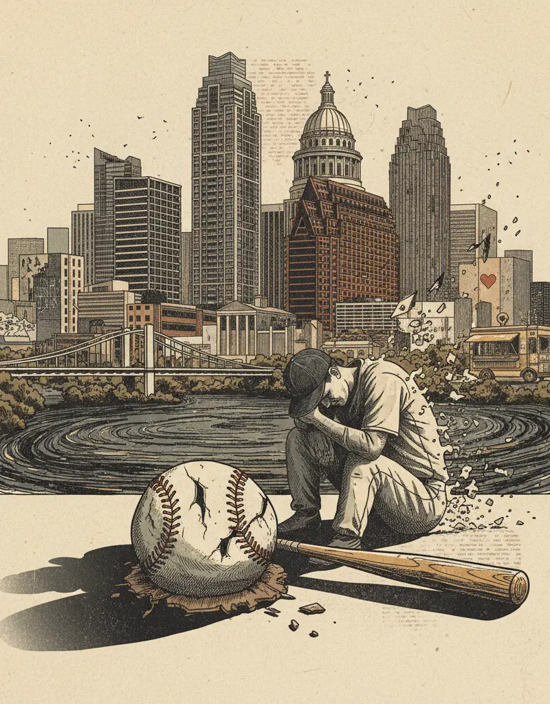 Editorial illustration: BASEBALL IS BACK, AND YOUR HOPES ARE ALREADY CRUSHED