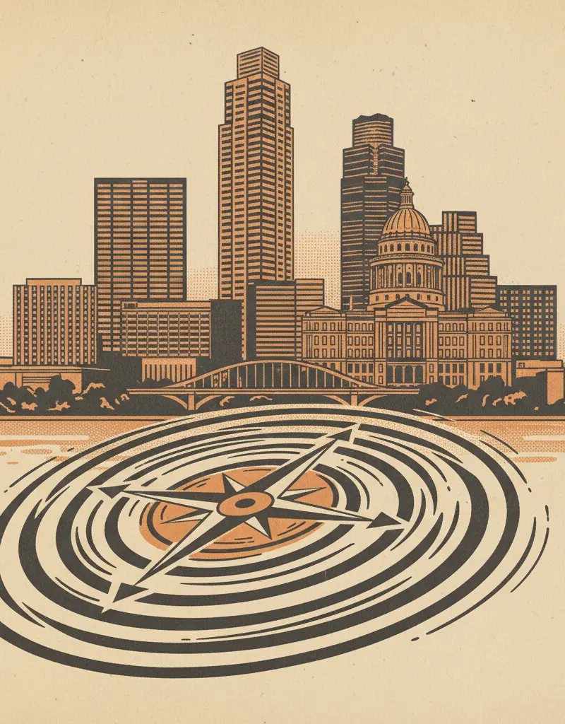 Editorial illustration: THE TRUTH IS A MOVING TARGET