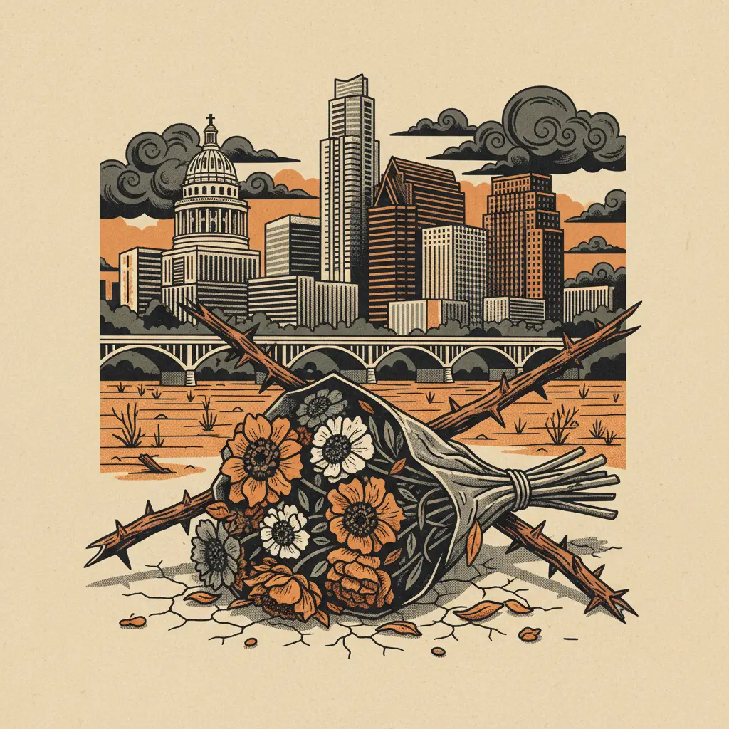 Editorial illustration: FLOWERS ARE CANCELED (AGAIN)