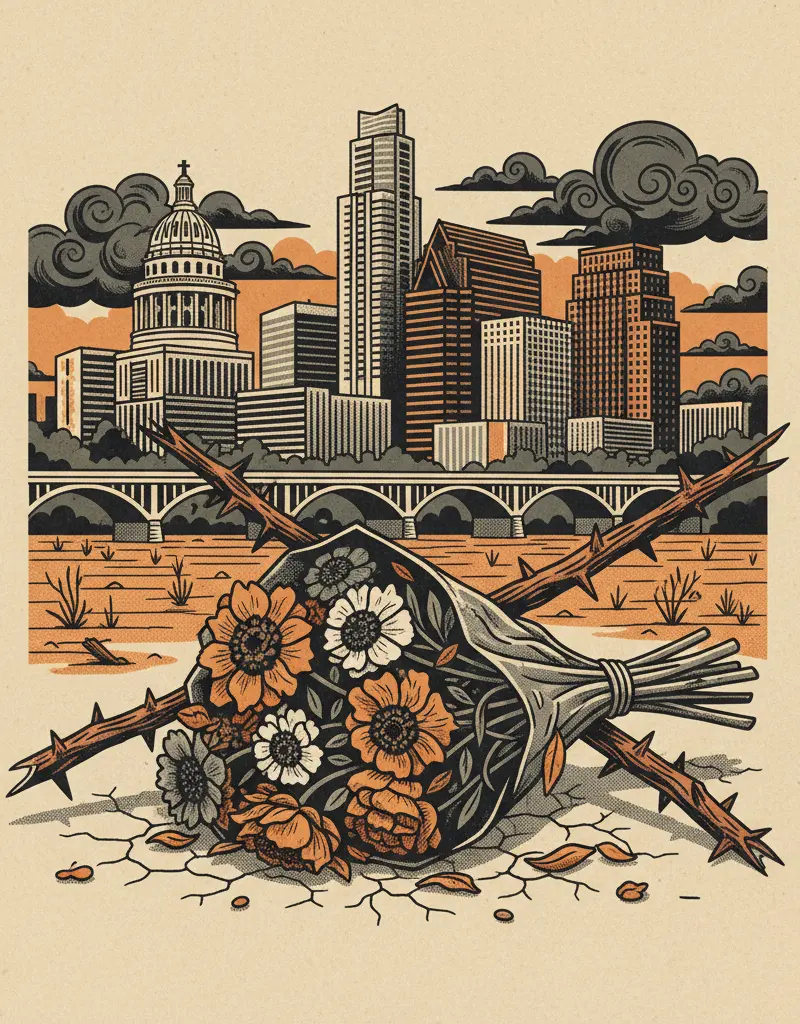 Editorial illustration: FLOWERS ARE CANCELED (AGAIN)