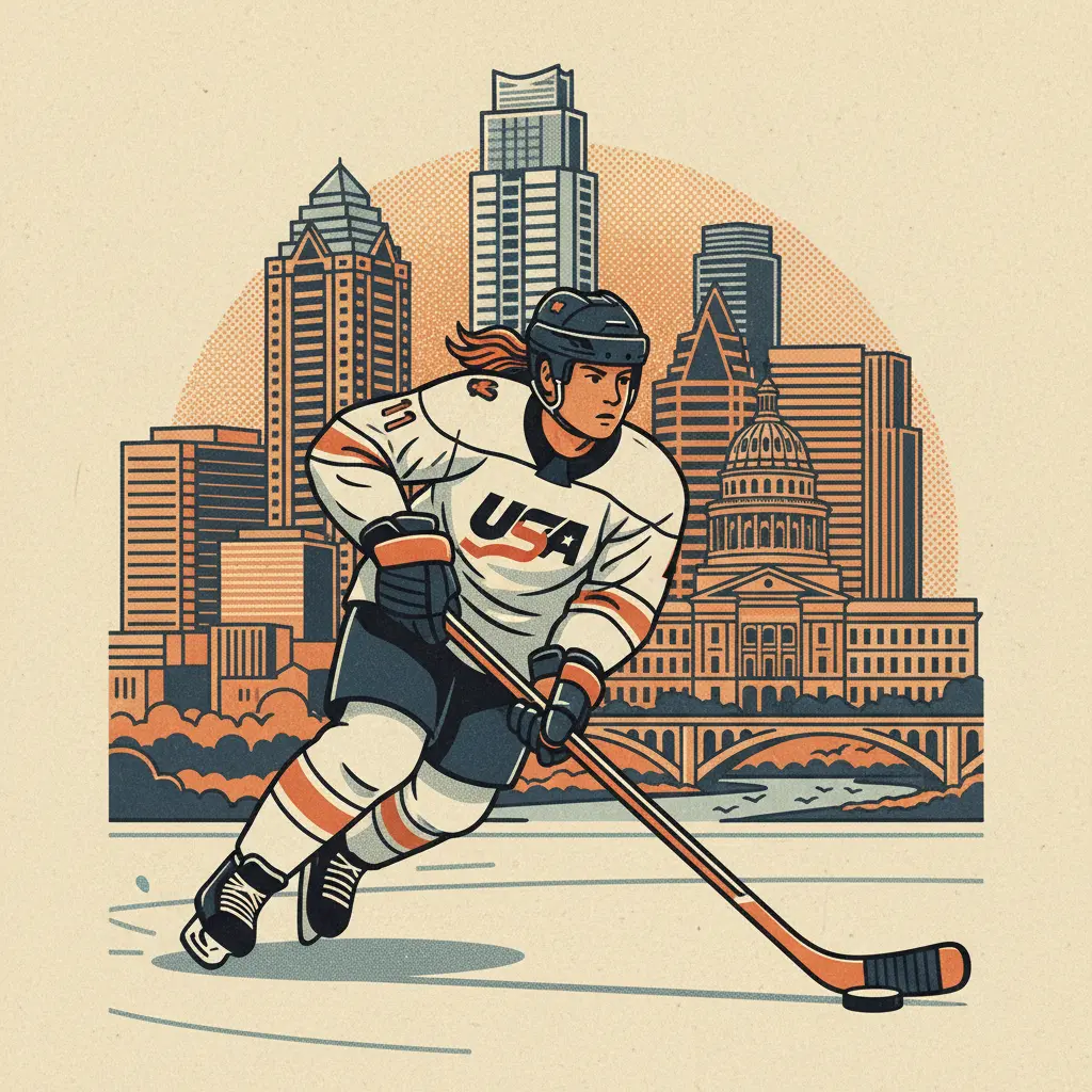 Editorial illustration: USA WOMEN'S HOCKEY: STILL WINNING, APPARENTLY