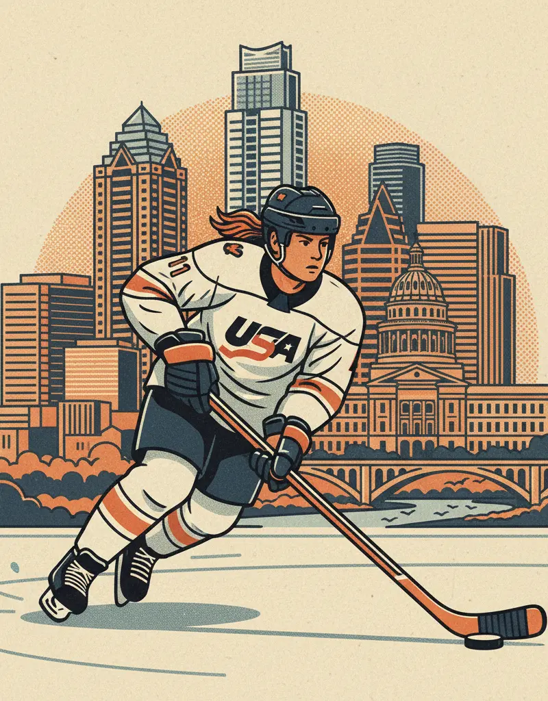 Editorial illustration: USA WOMEN'S HOCKEY: STILL WINNING, APPARENTLY