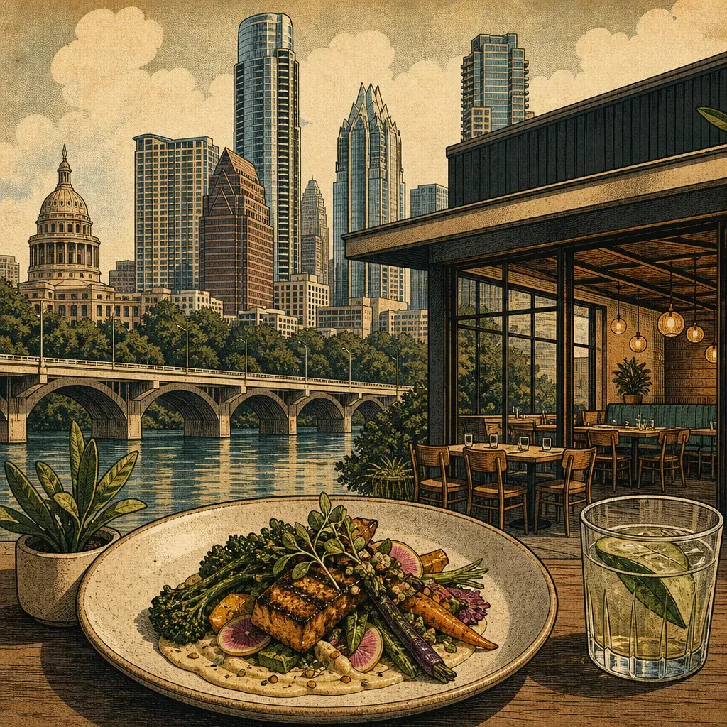 Editorial illustration: VEGAN FANCY FOR THE REST OF US WHO STILL LIKE FLAVOR: FABRIK MOVES TO TARRYTOWN — 3108 WINDSOR RD., OPENED JULY 13, 36-SEAT TASTING ROOM