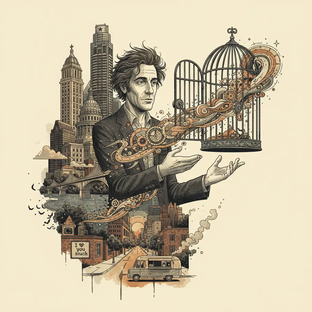 Editorial illustration: RICHARD LINKLATER RELEASES TIME ITSELF FROM PRISON FOR TWO NIGHTS ONLY