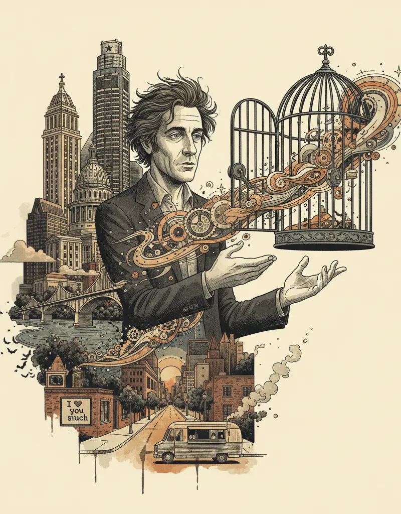 Editorial illustration: RICHARD LINKLATER RELEASES TIME ITSELF FROM PRISON FOR TWO NIGHTS ONLY
