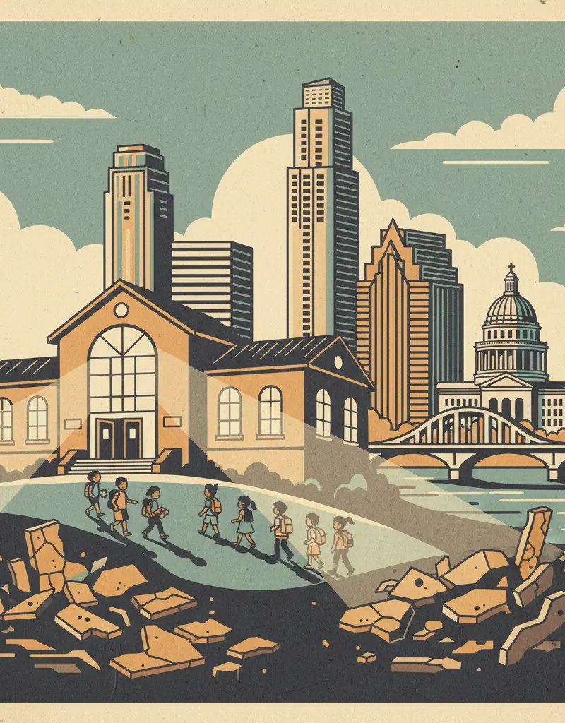Editorial illustration: A SCHOOL NAMED HOPE IN A WORLD OF DISAPPOINTMENT