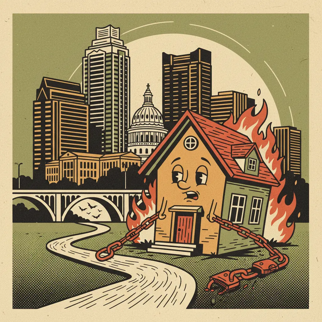 Editorial illustration: THE HOUSING MARKET ISN'T QUITE A HELLSCAPE ANYMORE
