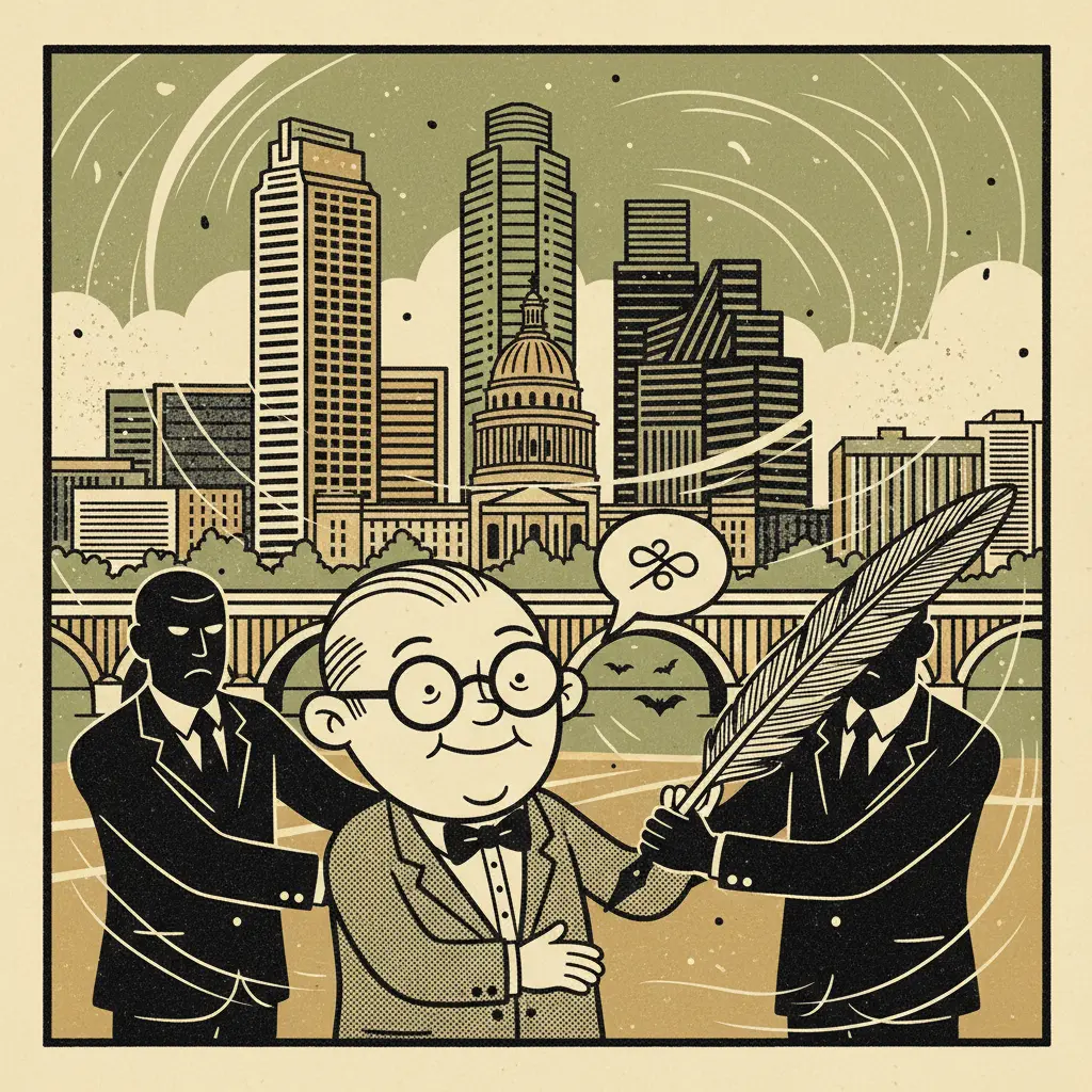 Editorial illustration: PROFESSOR CANCELLED FOR POLITENESS