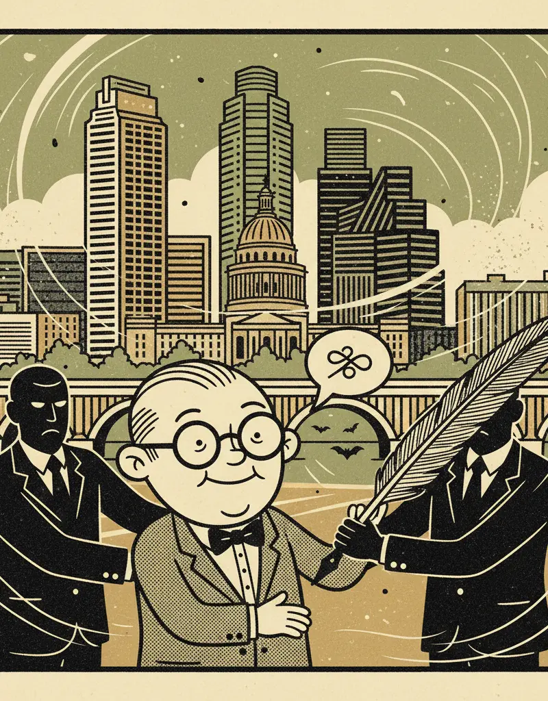 Editorial illustration: PROFESSOR CANCELLED FOR POLITENESS