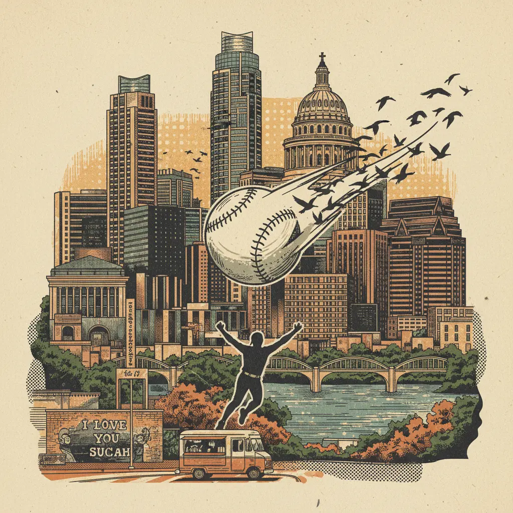 Editorial illustration: TEXAS SOFTBALL TEAM PROVES THAT SOMETHING GOOD CAN HAPPEN, EVENTUALLY