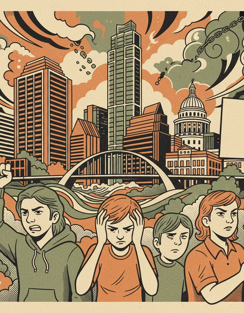 Editorial illustration: TEENAGE ANGST IS BACK, AND THIS TIME IT'S POLITICAL
