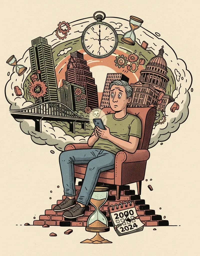 Editorial illustration: MILLENNIALS, PREPARE TO FEEL YOUR MORTALITY
